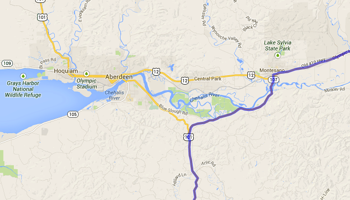 map of Montesano Turnoff