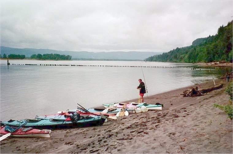 Boats lined up on beach at County Line Park